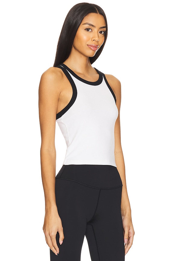 view 2 of 4 Kiki Rib Crop Top in White & Black