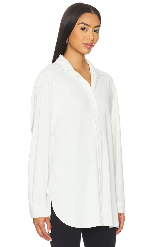 view 2 of 4 Kate Airweight Lite Button Down Top in White