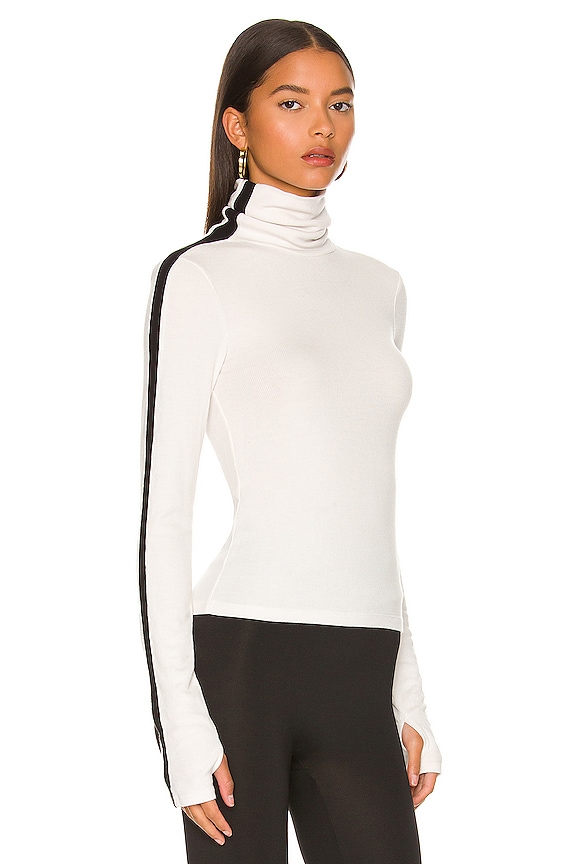view 2 of 4 Jackson Rib Turtleneck in Vintage White & Black