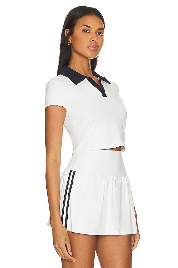 view 2 of 4 POLO CROPPED AIRWEIGHT in White & Indigo