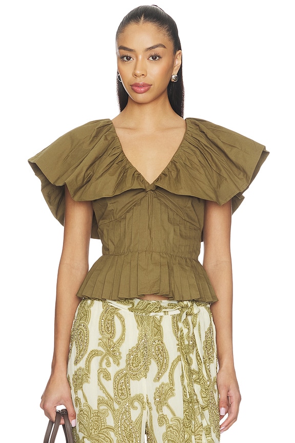 view 1 of 4 Sagar Top in Olive Green