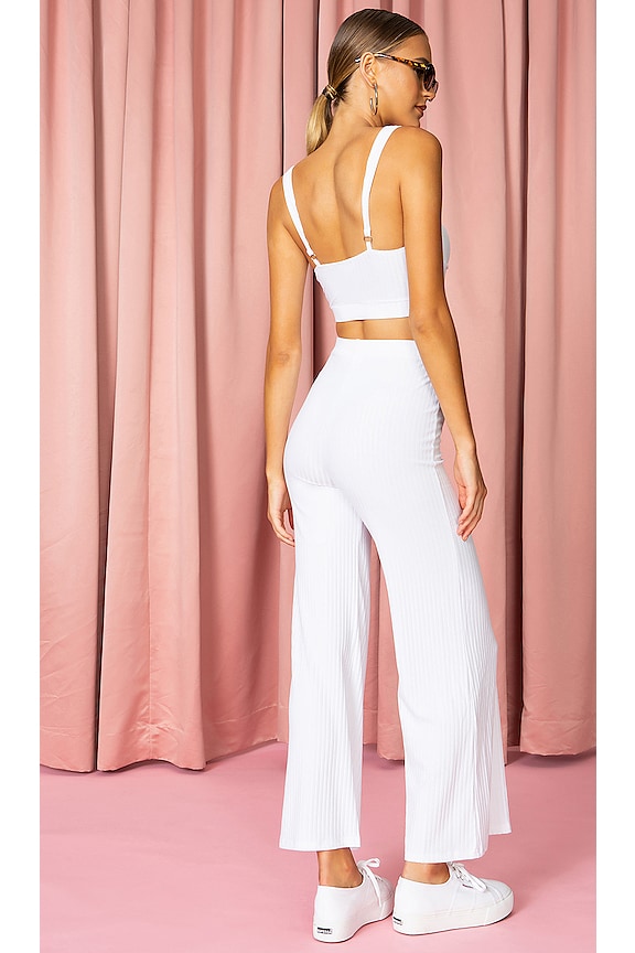 view 2 of 3 Ribbed Bustier Pant Set in White