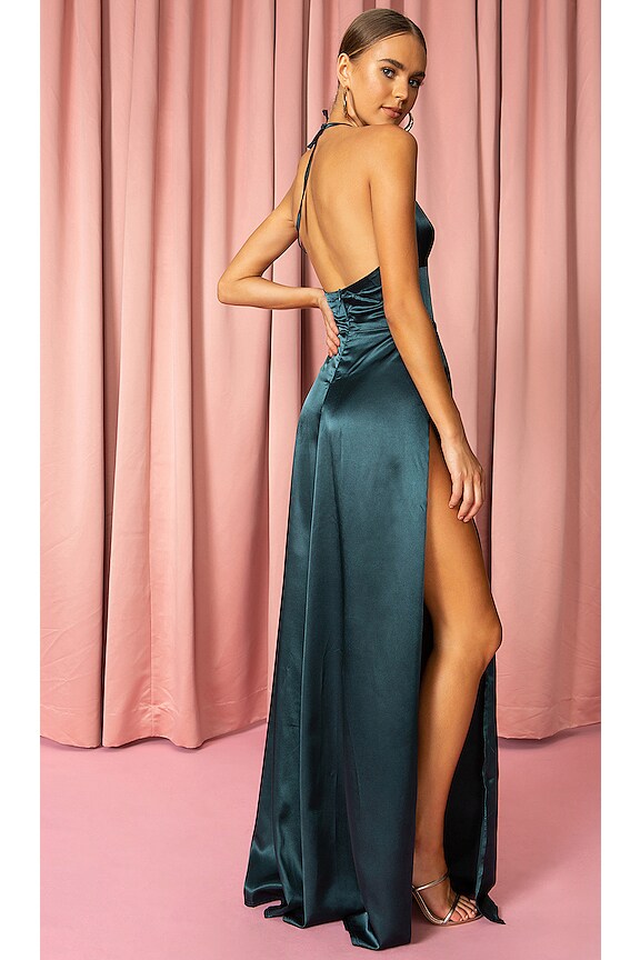 view 1 of 3 High Slit Maxi Dress in Green