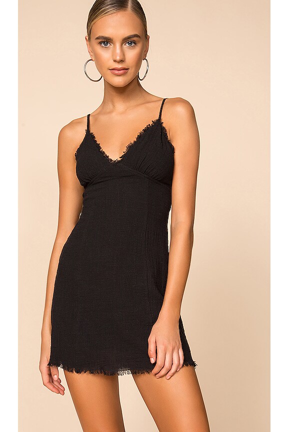 view 1 of 4 Fray Hem Mini Dress in Black