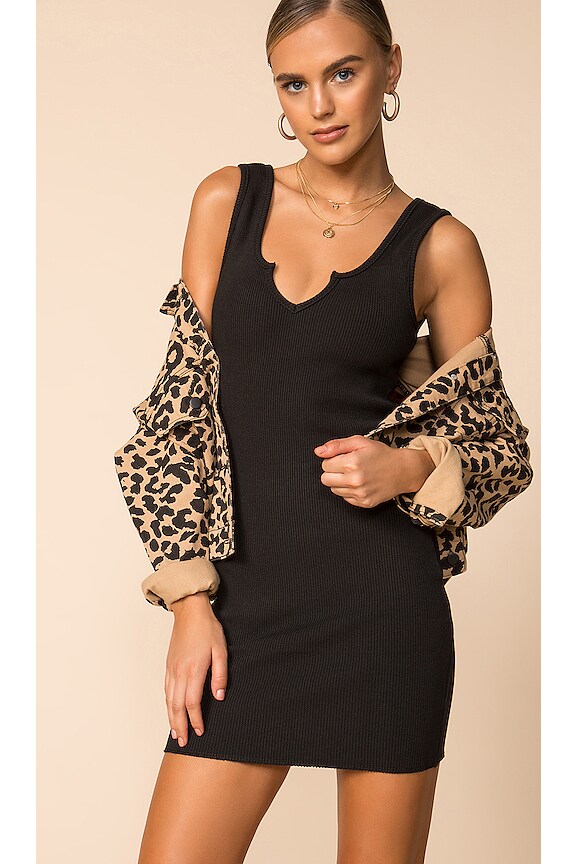 view 1 of 4 Notch Neck Mini Dress in Black