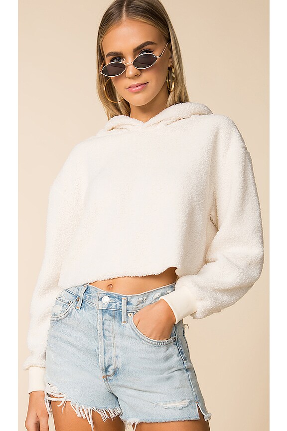 view 1 of 4 Cropped Hoodie in White