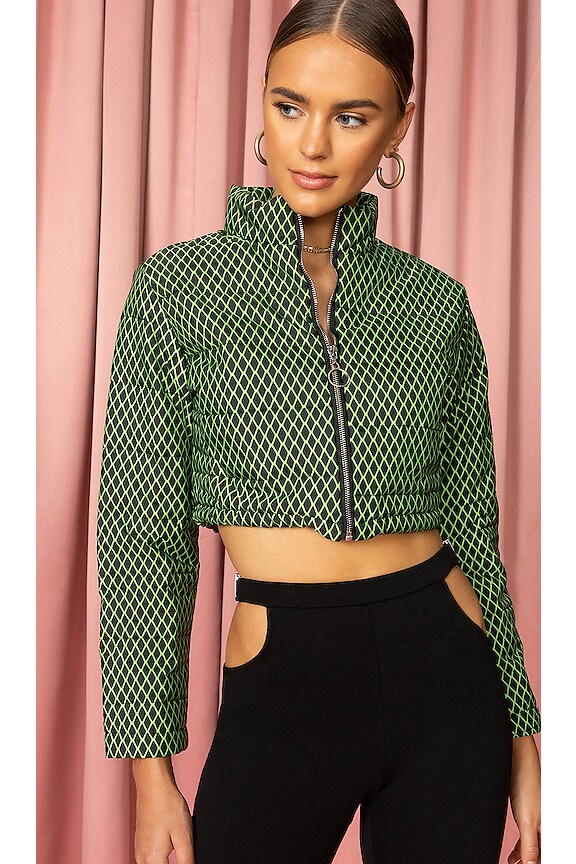 view 1 of 4 Super Cropped Puffer in Green