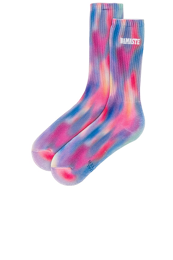 view 2 of 4 NAMASTE 승무원 양말 in Aura Print