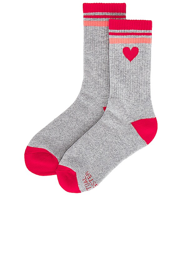 view 2 of 4 Heart Crew Sock in Heather Grey
