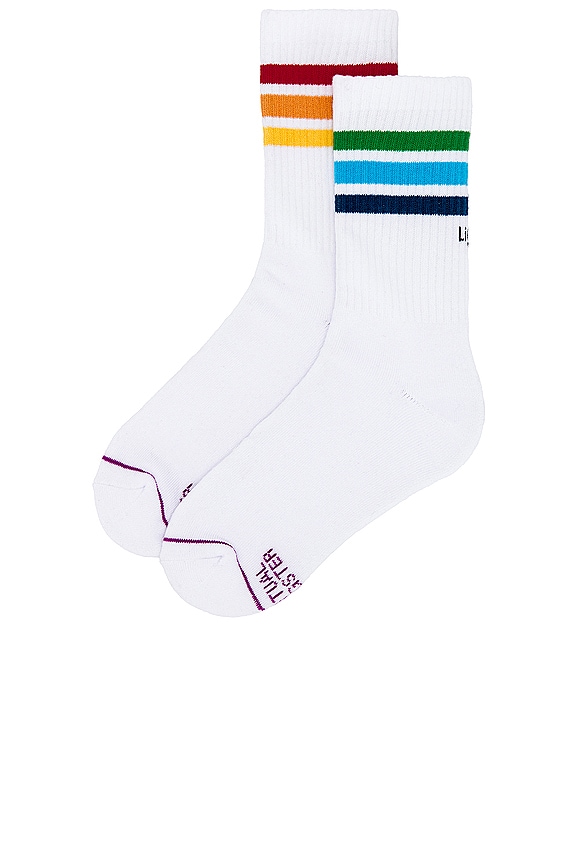 view 2 of 4 Rays Of Light Crew Sock in White