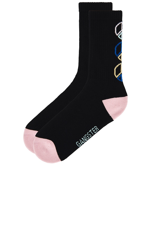 view 2 of 4 НОСОК PEACE in Black & Pink Dunes