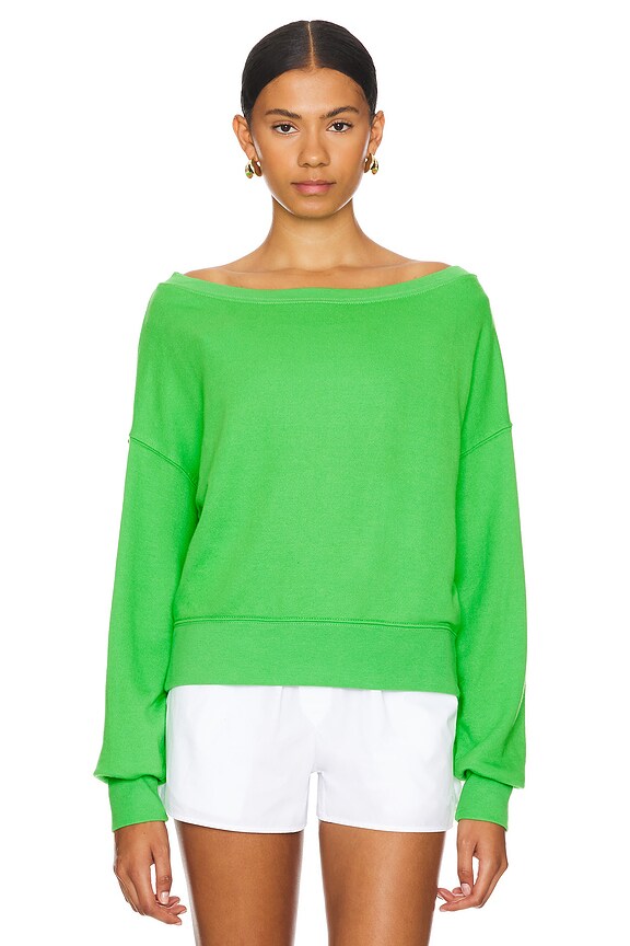 view 2 of 4 La Vida Off Shoulder Top in Palm Green