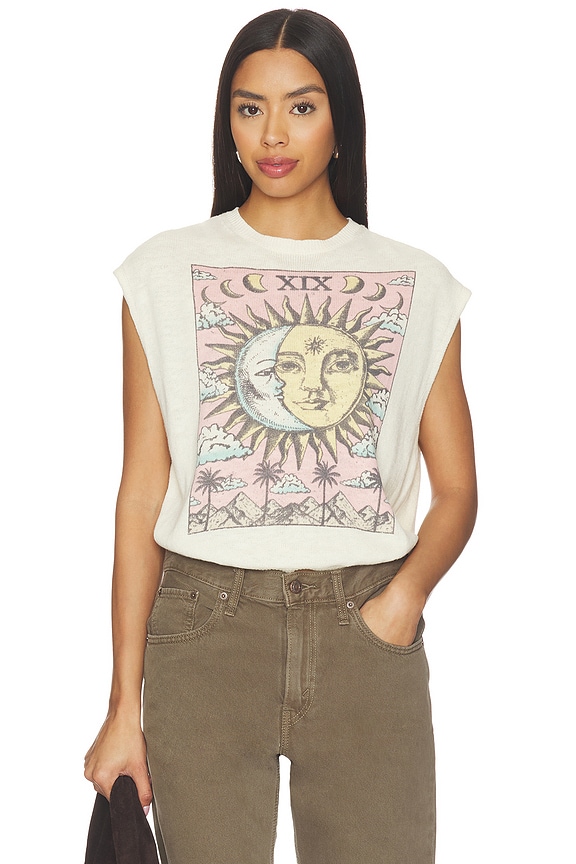 view 1 of 4 TOP SIN MANGAS POWER OF SUN SHORE in Vintage White