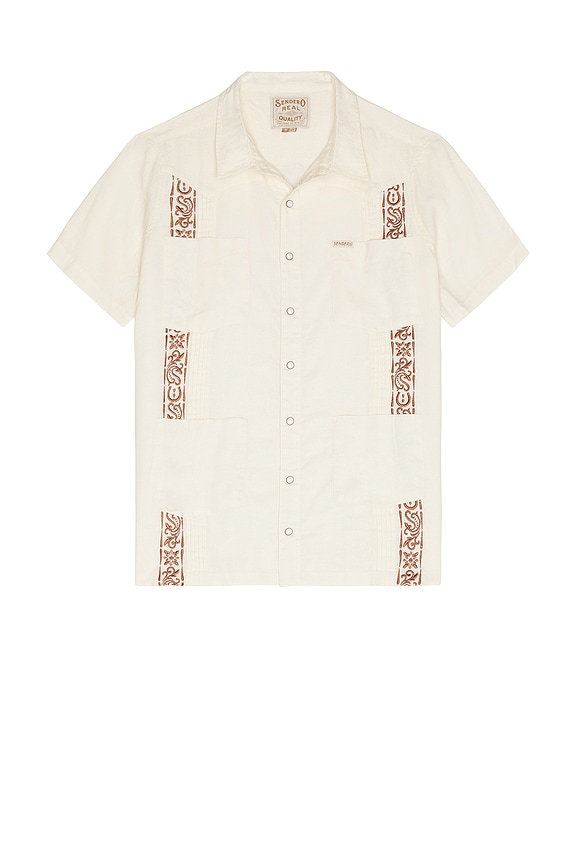 view 1 of 4 Cabellero Guayabera Shirt in Vintage White