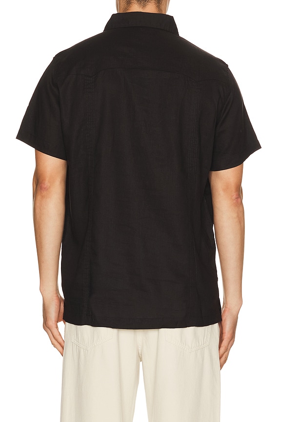 view 2 of 5 Caballero Guayabera Shirt in Black & Cream