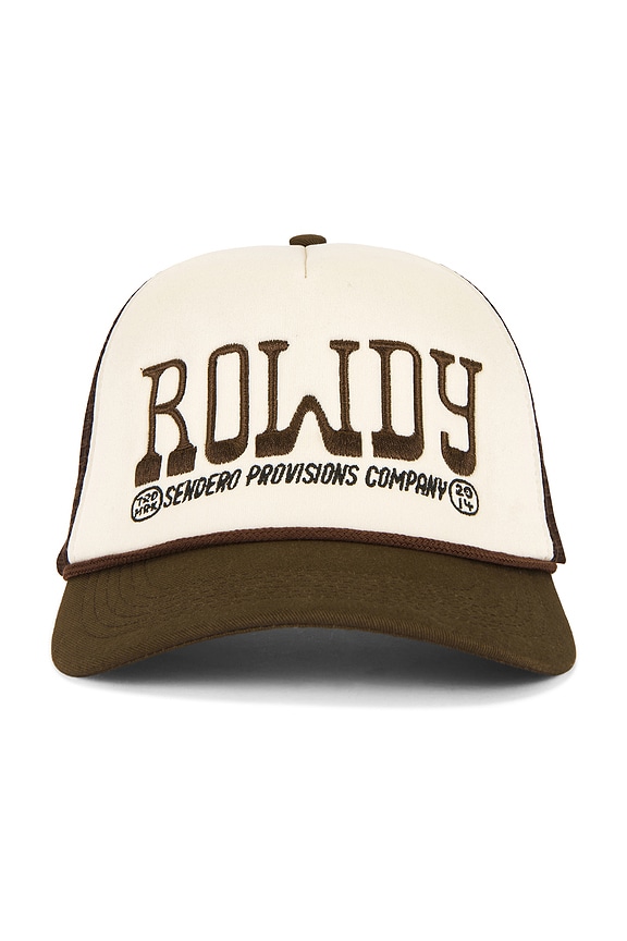 view 2 of 3 Rowdy Trucker Hat in Cream & Brown