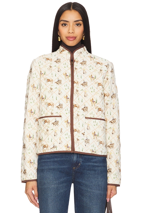 view 2 of 6 Loretta Quilted Horse Jacket in Vintage White