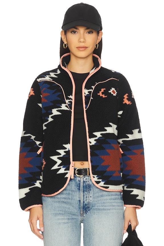 view 2 of 5 Sedona Fleece in Santa Fe Print- Vintage Black