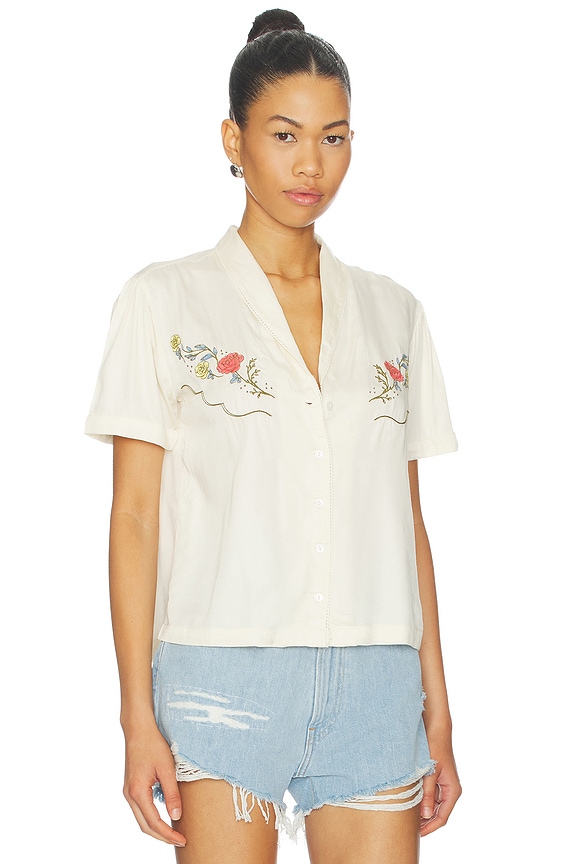 view 2 of 5 Prairie Rose Lace Blouse in White