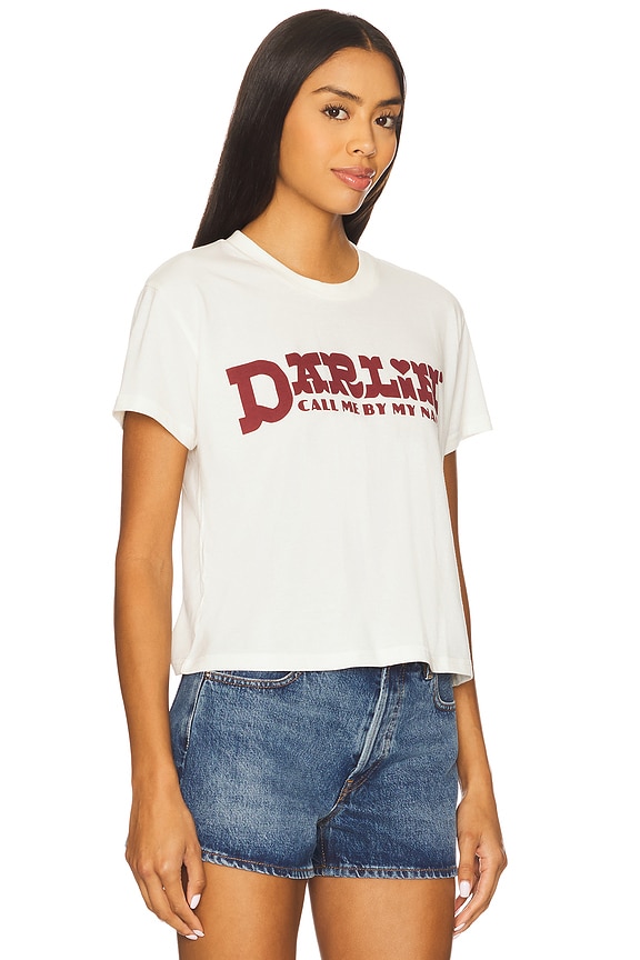 view 2 of 4 T-SHIRT CROPPED DARLIN in Vintage White