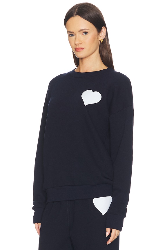 view 2 of 4 Heart Sweatshirt in Navy & White