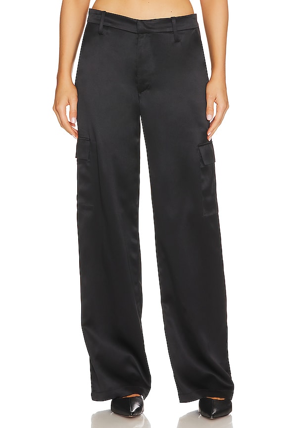 SPRWMN Baggy Low Rise Cargo Pant in Black REVOLVE