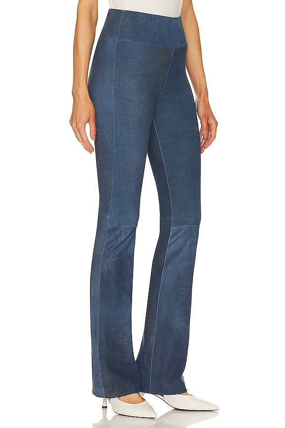 view 2 of 4 Leather Micro Flare in Denim