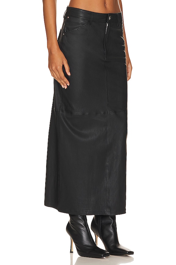 view 2 of 4 가죽 롱 스커트 in Black