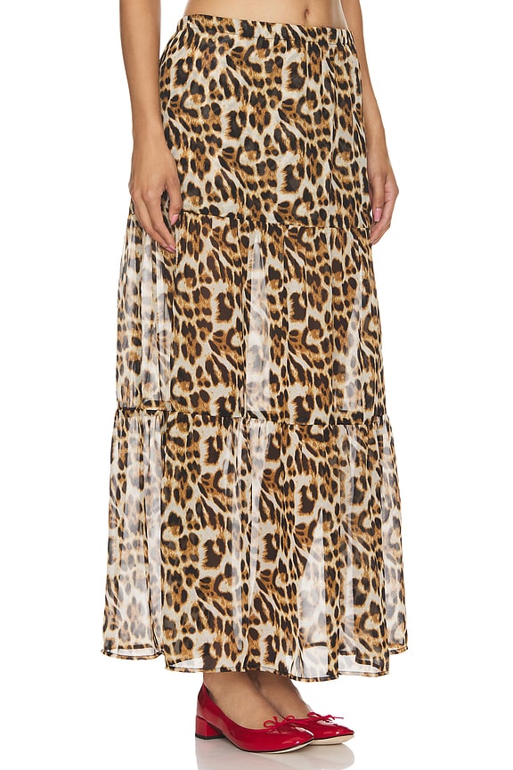 view 2 of 4 FALDA MAXI RUFFLE in Leopard