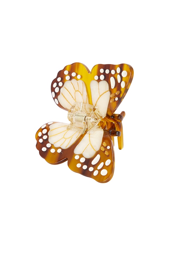 view 2 of 6 Hand-Painted Mini Boho Monarch Claw Hair Clip in Brown