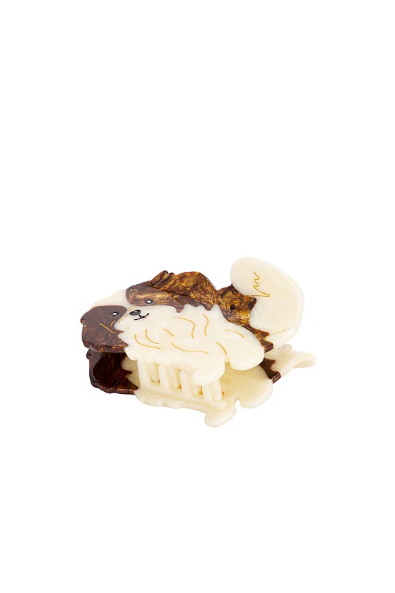 view 2 of 6 Hand-Painted Shih Tzu Pup Claw Hair Clip in 