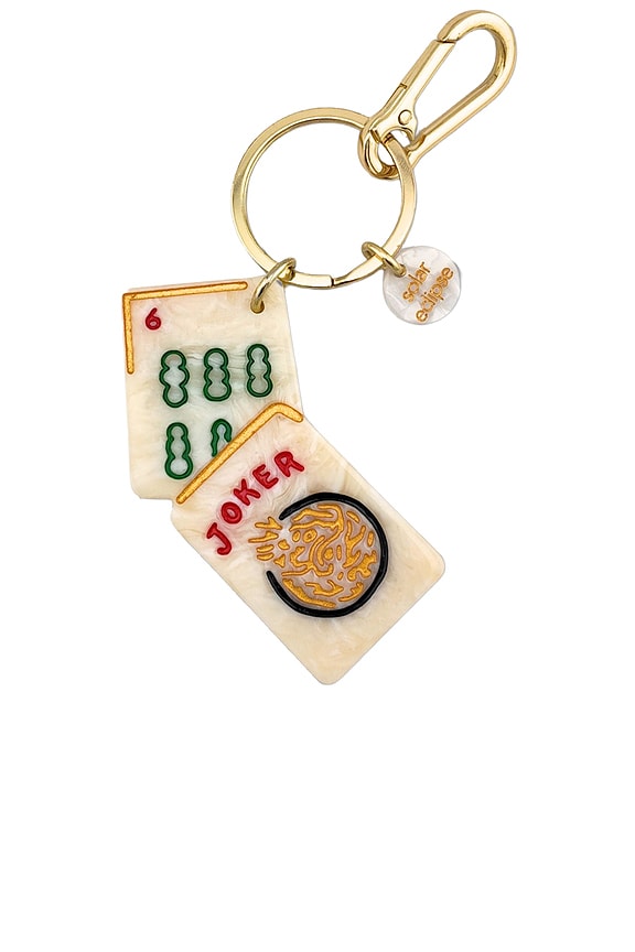 view 1 of 2 Hand-painted Mahjong Bag Charm + Keychain in 