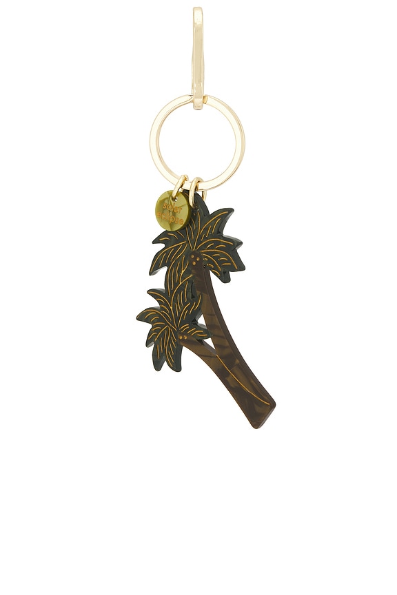 view 2 of 6 Hand-painted Palm Trees Bag Charm + Keychain in 
