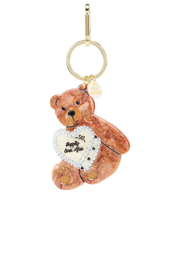 view 2 of 4 Hand-Painted Trophy Wife Cake Bear Bag Charm & Keychain in Brown