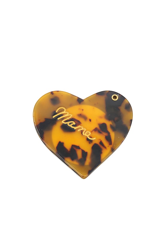 view 2 of 2 Hand-Painted Mama Heart Compact Mirror in Tortoise