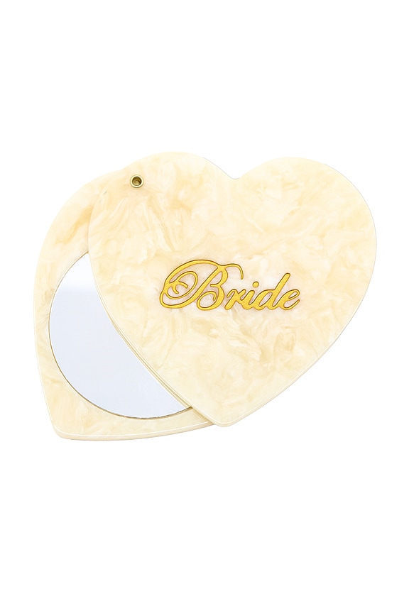 view 1 of 2 Hand-Painted Bride Compact Mirror in Cream