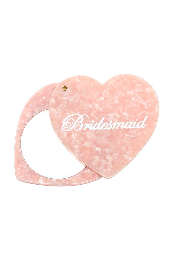 view 1 of 2 Hand-Painted Bridesmaid Compact Mirror in Pink