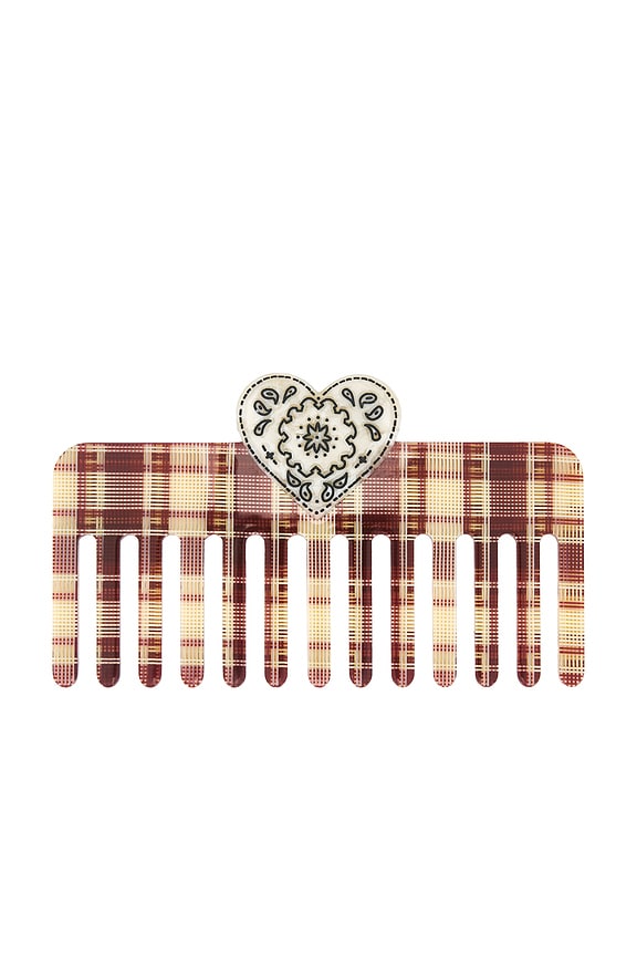 view 2 of 2 PAISLEY HEART DETANGLING WIDE TOOTH HAIR COMB コンビネーション in 