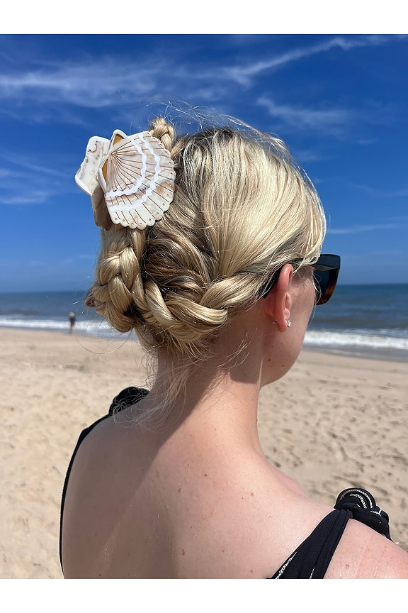 view 2 of 2 Hand-painted Seashell Claw Hair Clip in 