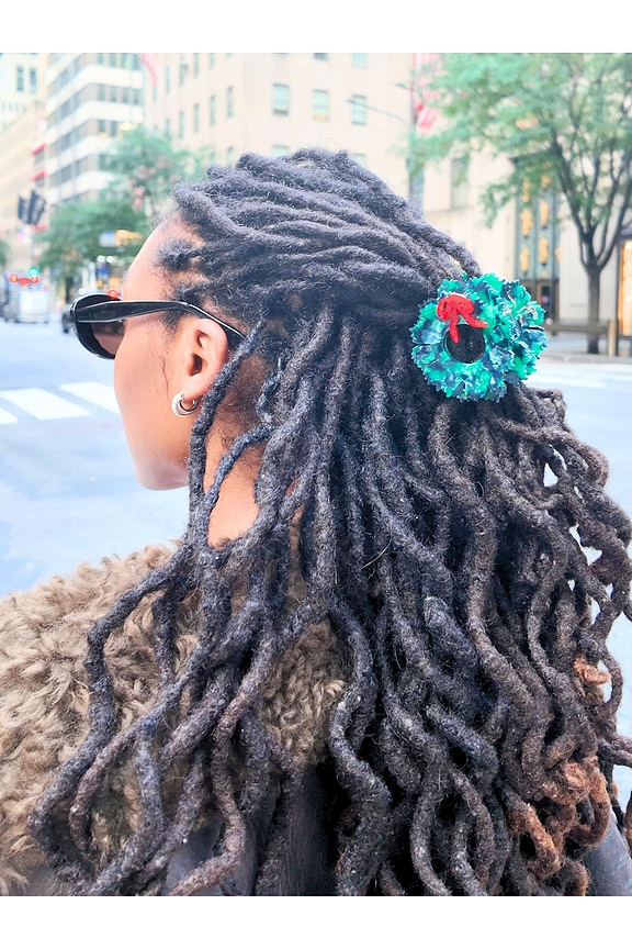 view 2 of 3 Hand-painted Origami Wreath Hair Claw Clip in 