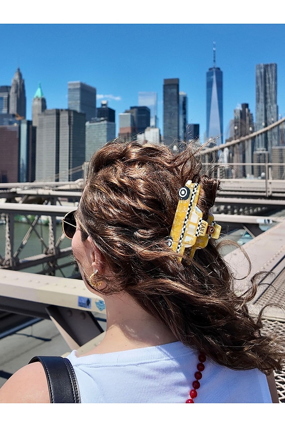 view 2 of 2 Hand-painted Yellow Taxi Cab Claw Hair Clip in 