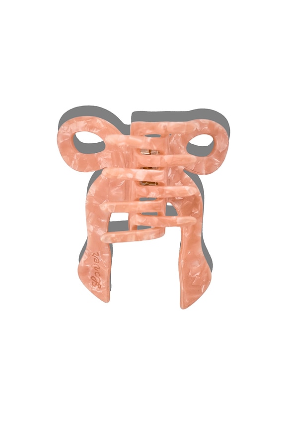 view 2 of 3 Hand-Painted Coquette Bow Claw Clip in Pink