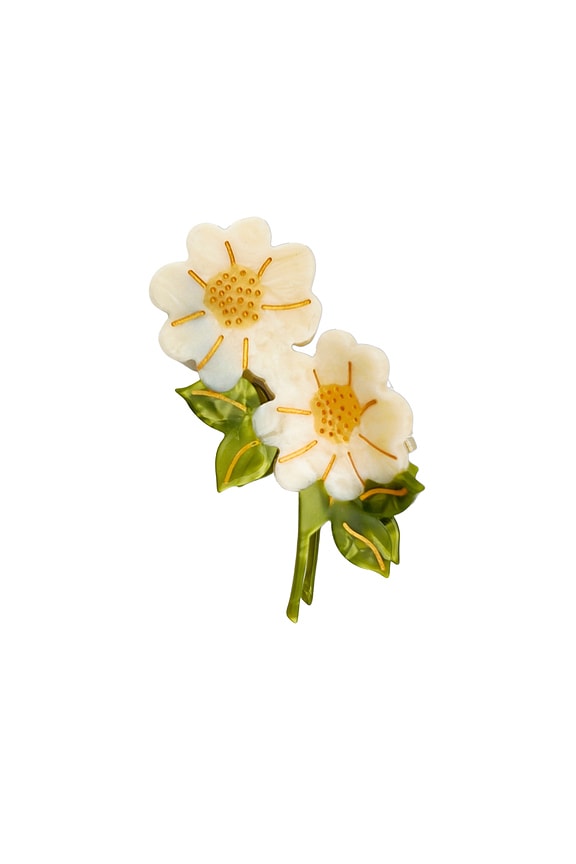 view 1 of 4 Hand-painted Vintage Daisy Stem Claw Hair Clip in 