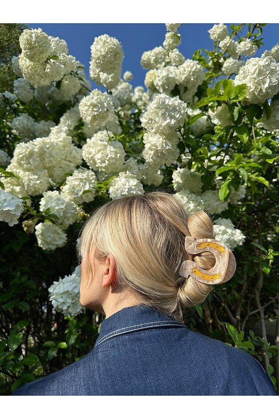 view 2 of 2 Hand-painted Lucky Horseshoe Hair Clip in 