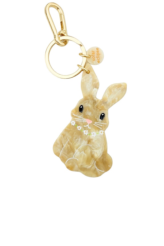 view 1 of 3 Hand-painted Bunny Bag Charm & Keychain in 