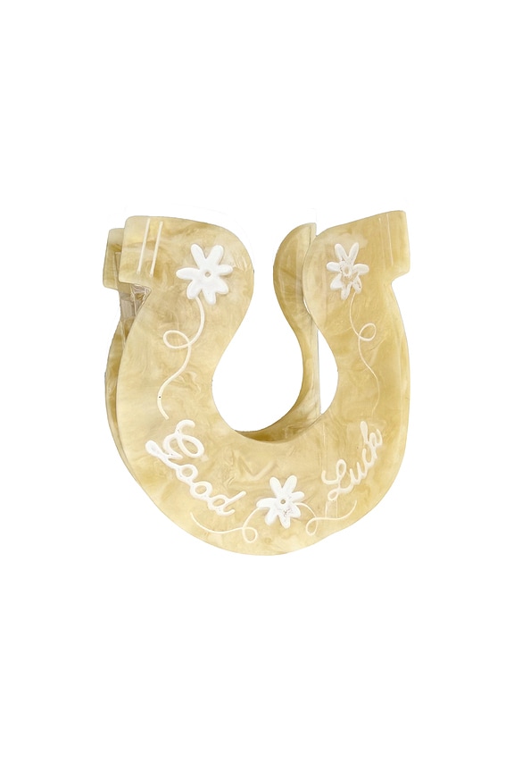 view 1 of 2 Hand-painted Good Luck Horseshoe Claw Hair Clip in 