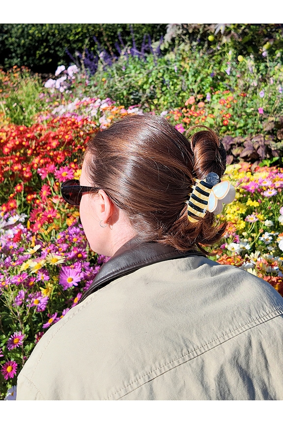 view 2 of 4 Hand-painted Bee Claw Hair Clip in 