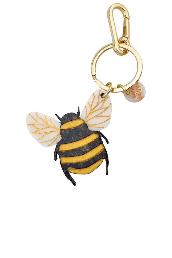 view 1 of 3 Hand-painted Honey Bee Bag Charm & Keychain in 