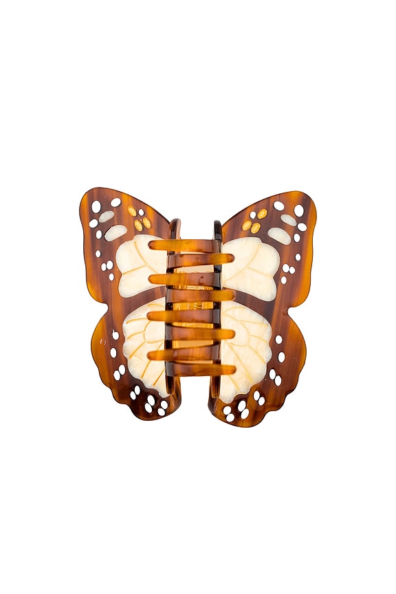 view 2 of 5 Hand-painted Boho Monarch Claw Hair Clip in Brown