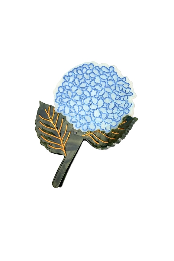 view 1 of 2 Hand-painted Hydrangea Claw Hair Clip in Baby Blue